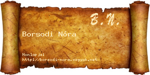 Borsodi Nóra névjegykártya
