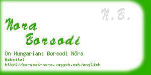nora borsodi business card